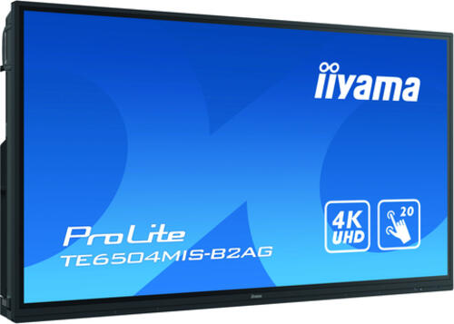 iiyama TE6504MIS-B2AG Signage-Display Interaktiver Flachbildschirm 165,1 cm (65) IPS WLAN 350 cd/m 4K Ultra HD Schwarz Touchscreen Eingebauter Prozessor Android
