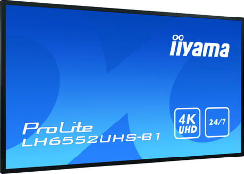 iiyama LH6552UHS-B1 Signage-Display Digital Signage Flachbildschirm 163,8 cm (64.5) IPS 500 cd/m 4K Ultra HD Schwarz Eingebauter Prozessor Android 8.0 24/7