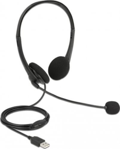 DeLOCK 27179 Kopfhörer & Headset Kabelgebunden Kopfband Büro/Callcenter USB Typ-A Schwarz