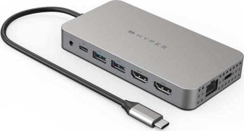HYPER HDM1H laptop-dockingstation & portreplikator USB 3.2 Gen 1 (3.1 Gen 1) Type-C Edelstahl