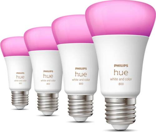 Philips Hue White and Color ambiance E27 - Smarte Lampe A60 Viererpack - 800