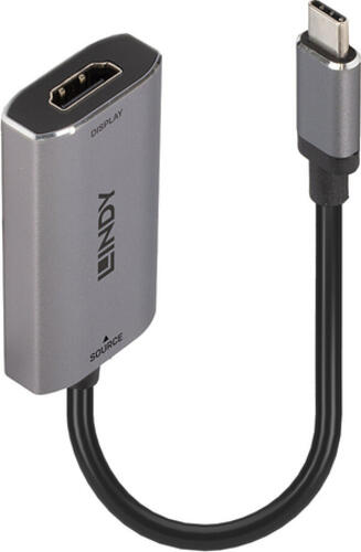 Lindy 43327 Videokabel-Adapter 0,11 m USB Typ-C HDMI Schwarz, Grau