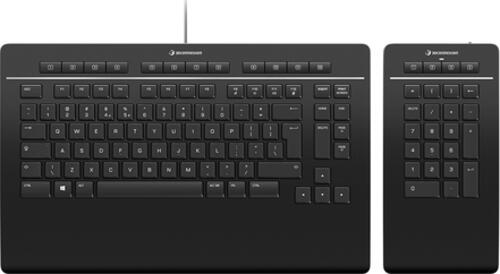 3Dconnexion Keyboard Pro with Numpad Tastatur USB + RF Wireless + Bluetooth QWERTY Nordisch Schwarz