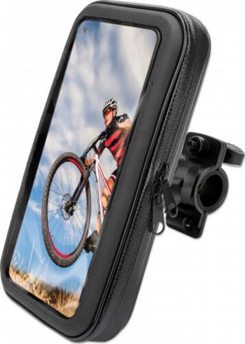 MANHATTAN Wetterfeste Handyhalterung für Fahrräder für Smartphones bis 17cm 6,7Zoll im Hoch und Querformat nutzbar werkzeuglose