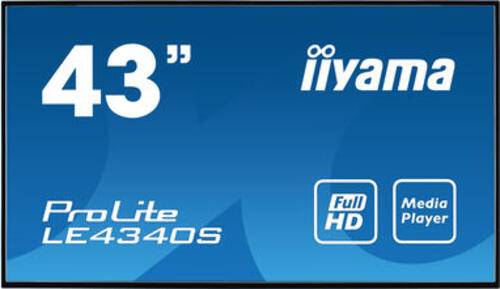 iiyama LE4340S-B3 Signage-Display Digital Signage Flachbildschirm 109,2 cm (43) LED 350 cd/m Full HD Schwarz 16/7