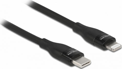 DeLOCK Daten- und Ladekabel USB Type-C zu Lightning für iPhone, iPad und iPod schwarz 0,5 m MFi