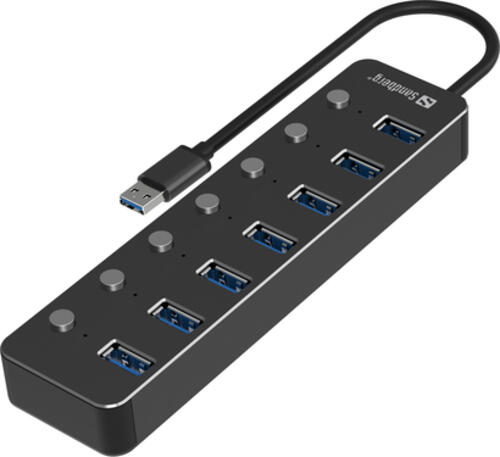 Sandberg 134-33 Schnittstellen-Hub USB 3.2 Gen 1 (3.1 Gen 1) Type-A 5000 Mbit/s Schwarz