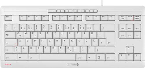 CHERRY STREAM KEYBOARD TKL Tastatur Universal USB QWERTZ Deutsch Wei&szlig;