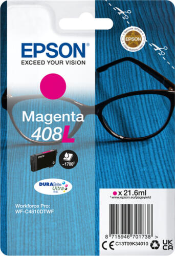 Epson Singlepack Magenta 408L DURABrite Ultra Ink