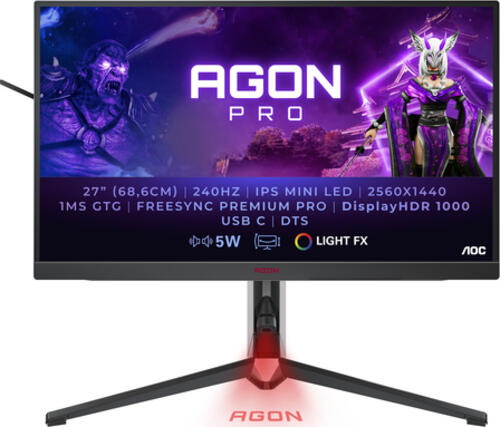 AOC AGON AG274QZM Computerbildschirm 68,6 cm (27) 2560 x 1440 Pixel Quad HD LED Schwarz, Rot