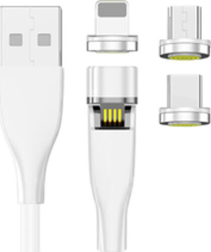 2GO 797317 USB Kabel 1 m USB B USB C/Micro-USB B/Lightning Weiß