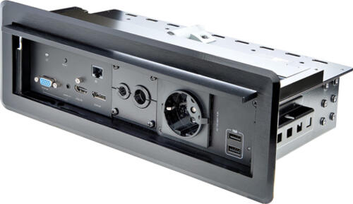 STARTECH.COM Tischanschlussfeld mit A/V- und Power-Modulen und Kabelmanagement - 4K - HDMI DP und VGA
