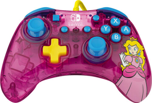 PDP Rock Candy: Bubblegum Peach Pink, Durchscheinend USB Gamepad Analog / Digital Nintendo Switch, Nintendo Switch Lite, Nintendo Switch OLED