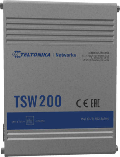 Teltonika TSW200 Netzwerk-Switch Unmanaged Gigabit Ethernet (10/100/1000) Power over Ethernet (PoE) Aluminium