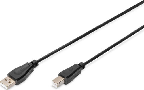 ASSMANN Electronic USB Anschlusskabel, Typ A - B St/St, 1.8m, USB 2.0 geeignet sw
