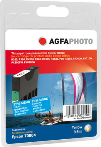AgfaPhoto APET080YD Druckerpatrone 1 Stück(e) Gelb