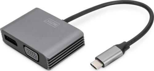 Digitus USB Type-C 4K 2in1 DisplayPort + VGA Grafik-Adapter