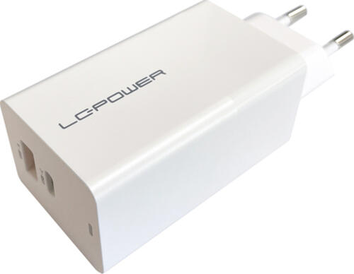 LC-Power LC-CH-GAN-65 Ladegerät für Mobilgeräte Universal Weiß AC Schnellladung Drinnen