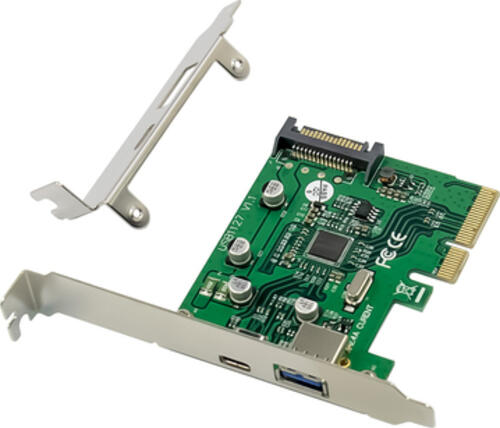 Conceptronic EMRICK USB 3.2 Gen 2 PCI-Express-Karte, 1-Port-USB-C und 1-Port-USB-A