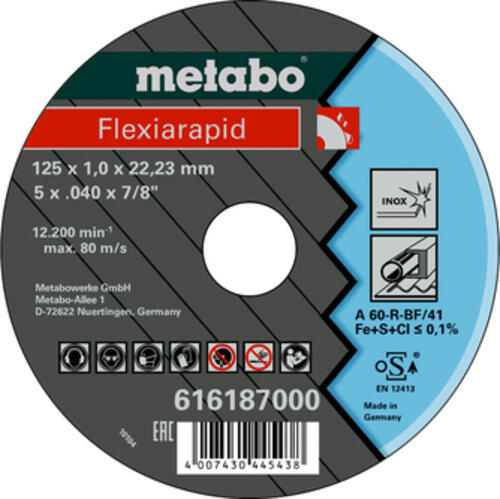 Metabo Flexiarapid 125x1,0x22,2 Inox