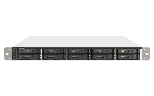 QNAP TS-h1090FU, 64 GB RAM, 10x Einschübe, 2x 25 GBit/s LAN, Rack (1U) NAS schwarz, grau QNAP TS-h1090FU, 64 GB RAM, 10x Einschübe, 2x 25 GBit/s LAN, Rack (1U) NAS schwarz, grau