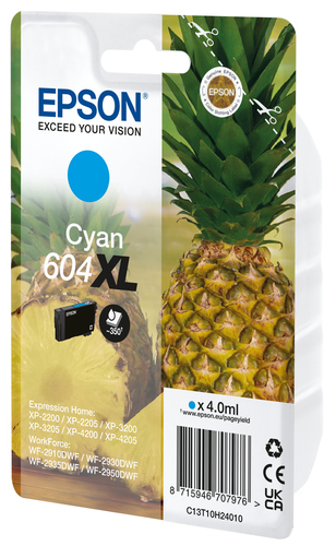 Epson 604XL&comma; original&comma; cyan