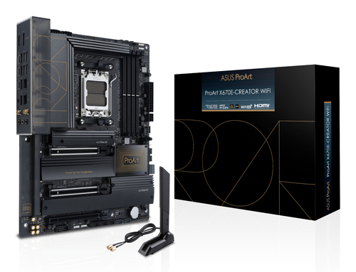 ASUS ProArt X670E-CREATOR WIFI&comma; ATX AM5 Mainboard&comma; 4x DDR5&comma; max&period; 128 GB&comma; 1x HDMI&comma; 1x DisplayPort&comma; WiFi