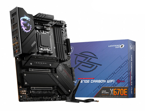 MSI MPG X670E CARBON WIFI, ATX AM5 Mainboard, 4x DDR5, max. 128 GB, 1x HDMI 2.1, 1x DisplayPort 1.4, 1x USB-C, WiFi MSI MPG X670E CARBON WIFI, ATX AM5 Mainboard, 4x DDR5, max. 128 GB, 1x HDMI 2.1, 1x DisplayPort 1.4, 1x USB-C, WiFi