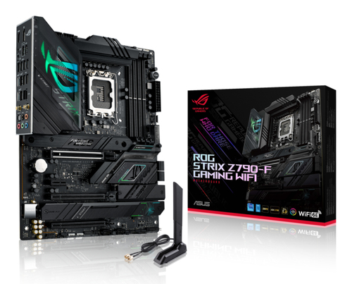 ASUS ROG STRIX Z790-F GAMING WIFI, ATX LGA 1700 Mainboard, 4x DDR5, max. 192 GB, 1x HDMI 2.1, 1x DisplayPort 1.4, 1x USB-C, WiFi ASUS ROG STRIX Z790-F GAMING WIFI, ATX LGA 1700 Mainboard, 4x DDR5, max. 192 GB, 1x HDMI 2.1, 1x DisplayPort 1.4, 1x USB-C, WiFi