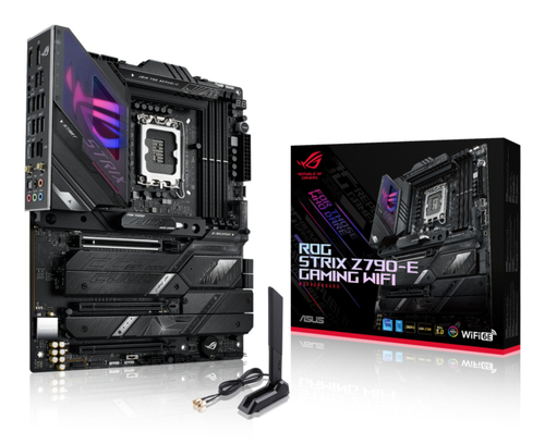 ASUS ROG STRIX Z790-E GAMING WIFI, ATX LGA 1700 Mainboard, 4x DDR5, max. 192 GB, 1x HDMI 2.1, 1x DisplayPort 1.4, 2x USB-C, WiFi ASUS ROG STRIX Z790-E GAMING WIFI, ATX LGA 1700 Mainboard, 4x DDR5, max. 192 GB, 1x HDMI 2.1, 1x DisplayPort 1.4, 2x USB-C, WiFi