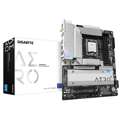 GIGABYTE Z790 AERO G&comma; ATX LGA 1700 Mainboard&comma; 4x DDR5&comma; max&period; 192 GB&comma; 1x HDMI 2&period;0&comma; 1x DisplayPort 1&period;4&comma; 1x USB-C&comma; WiFi