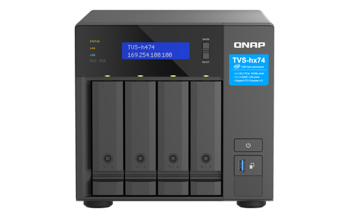 QNAP TVS-H474, 8 GB RAM, 4x Einschübe, 2x 2.5 GBit/s LAN, Tower NAS schwarz QNAP TVS-H474, 8 GB RAM, 4x Einschübe, 2x 2.5 GBit/s LAN, Tower NAS schwarz