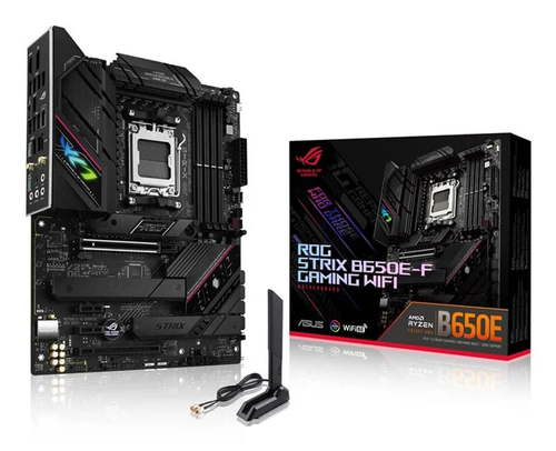 ASUS ROG STRIX B650E-F GAMING WIFI, ATX AM5 Mainboard, 4x DDR5, max. 128 GB, 1x HDMI, 1x DisplayPort, 1x USB-C, WiFi ASUS ROG STRIX B650E-F GAMING WIFI, ATX AM5 Mainboard, 4x DDR5, max. 128 GB, 1x HDMI, 1x DisplayPort, 1x USB-C, WiFi