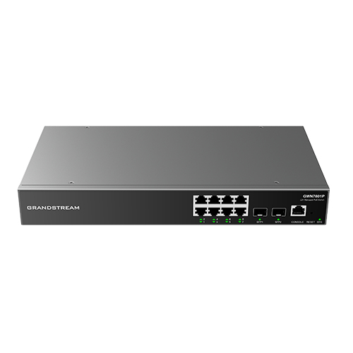 Grandstream Networks GWN7801P L2&plus; Managed Switch&comma; 8x RJ-45&comma; Backplane&colon; 20 Gbit&sol;s