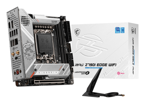 MSI MPG Z790I EDGE WIFI&comma; mini ITX LGA 1700 Mainboard&comma; 2x DDR5&comma; max&period; 64 GB&comma; 1x HDMI 2&period;1&comma; 1x DisplayPort 1&period;4&comma; WiFi
