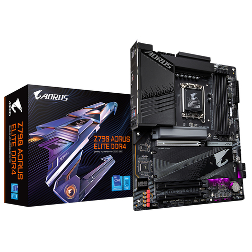 GIGABYTE Z790 AORUS ELITE DDR4&comma; ATX LGA 1700 Mainboard&comma; 4x DDR4&comma; max&period; 128 GB&comma; 1x HDMI 2&period;0&comma; 1x DisplayPort 1&period;2