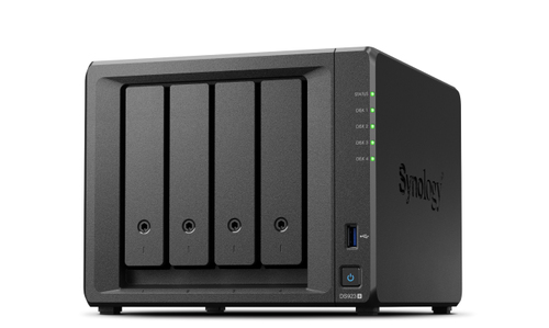 Synology DS923+, 4 GB RAM, 4x Einschübe, 2x 1 GBit/s LAN, Tower NAS schwarz Synology DS923+, 4 GB RAM, 4x Einschübe, 2x 1 GBit/s LAN, Tower NAS schwarz