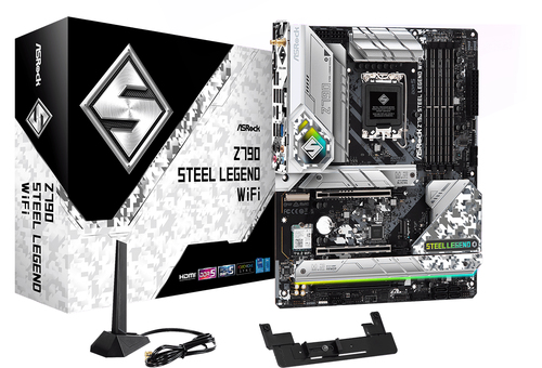 Asrock Z790 Steel Legend WiFi, ATX LGA 1700 Mainboard, 4x DDR5, max. 128 GB, 1x HDMI, 1x DisplayPort 1.4, 1x USB-C, WiFi Asrock Z790 Steel Legend WiFi, ATX LGA 1700 Mainboard, 4x DDR5, max. 128 GB, 1x HDMI, 1x DisplayPort 1.4, 1x USB-C, WiFi