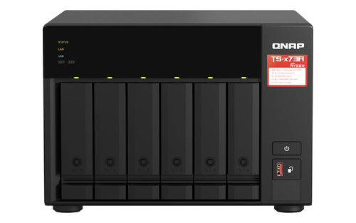 QNAP TS-673A&comma; 8 GB RAM&comma; 6x Einsch&uuml;be&comma; 2x 2&period;5 GBit&sol;s LAN&comma; Tower NAS schwarz
