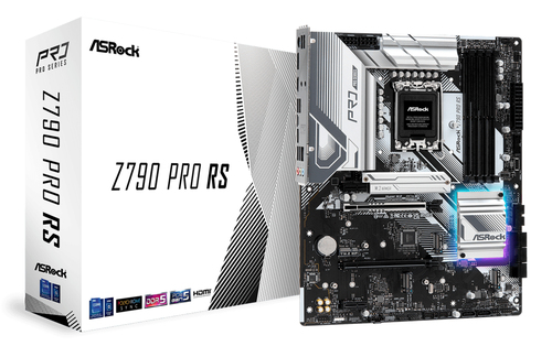 Asrock Z790 Pro RS WIFI&comma; ATX LGA 1700 Mainboard&comma; 4x DDR5&comma; max&period; 128 GB&comma; 1x HDMI&comma; 1x DisplayPort 1&period;4&comma; 1x USB-C&comma; WiFi