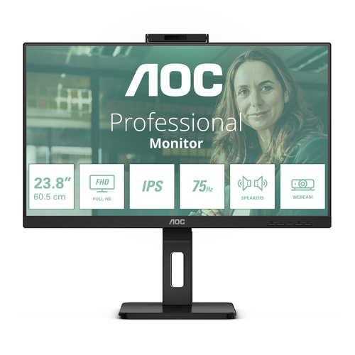 23&period;8 Zoll AOC 24P3QW&comma; 60&comma;5cm TFT&comma; 100 Hz&comma; Full HD&comma; 4ms&comma; 2x HDMI&comma; 1x DP&comma; integrierte Kamera&comma; integrierter USB-Hub