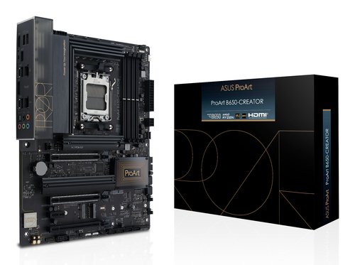 ASUS PROART B650-CREATOR, ATX AM5 Mainboard, 4x DDR5, max. 128 GB, 1x HDMI 2.1, 1x DisplayPort 1.4, 2x USB-C ASUS PROART B650-CREATOR, ATX AM5 Mainboard, 4x DDR5, max. 128 GB, 1x HDMI 2.1, 1x DisplayPort 1.4, 2x USB-C