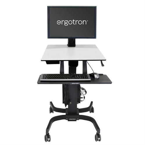 Ergotron WorkFit-C&comma; Single HD Sit-Stand Workstation Schwarz&comma; Grau Multimedia-Wagen