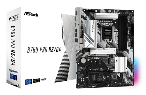Asrock B760 Pro RS&sol;D4&comma; ATX LGA 1700 Mainboard&comma; 4x DDR4&comma; max&period; 128 GB&comma; 1x HDMI&comma; 1x USB-C