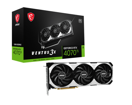 MSI GeForce RTX 4070 Ti VENTUS 3X 12G OC, 12GB GDDR6X Grafikkarte, 1x HDMI, 3x DP MSI GeForce RTX 4070 Ti VENTUS 3X 12G OC, 12GB GDDR6X Grafikkarte, 1x HDMI, 3x DP