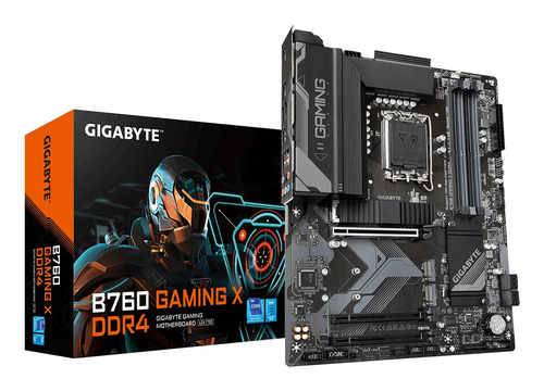 GIGABYTE B760 GAMING X DDR4&comma; ATX LGA 1700 Mainboard&comma; 4x DDR4&comma; max&period; 128 GB&comma; 1x HDMI 2&period;0&comma; 1x DisplayPort 1&period;2&comma; 1x USB-C