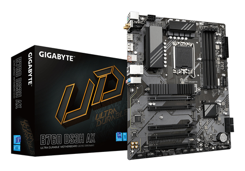 GIGABYTE B760 DS3H AX&comma; ATX LGA 1700 Mainboard&comma; 4x DDR5&comma; max&period; 256 GB&comma; 1x HDMI 2&period;0&comma; 1x DisplayPort 1&period;2&comma; WiFi