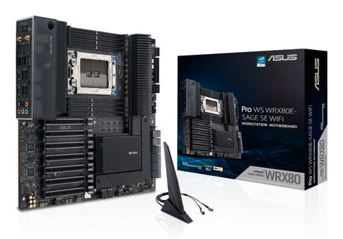 ASUS Pro WS WRX80E-SAGE SE WIFI II&comma; Erweitertes ATX Buchse sWRX8 Mainboard&comma; 8x DDR4&comma; max&period; 2 TB&comma; 1x USB-C&comma; WiFi