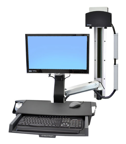 ERGOTRON StyleView Sit-Stand Combo Ablageflaechen-System Wandmontage LCD bis 61cm 24Zoll 14&comma;5kg&period;mit CPU Halter klein