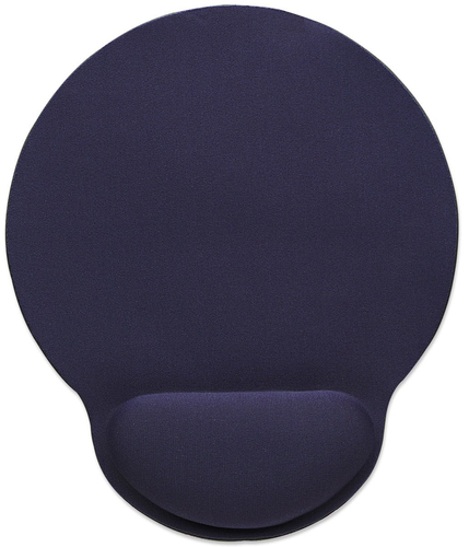 MANHATTAN Mauspad mit Handgelenkauflage Ergonomisches Design Anti-Rutsch Unterlage Schaumstoff fuehlt sich an wie Gel blau